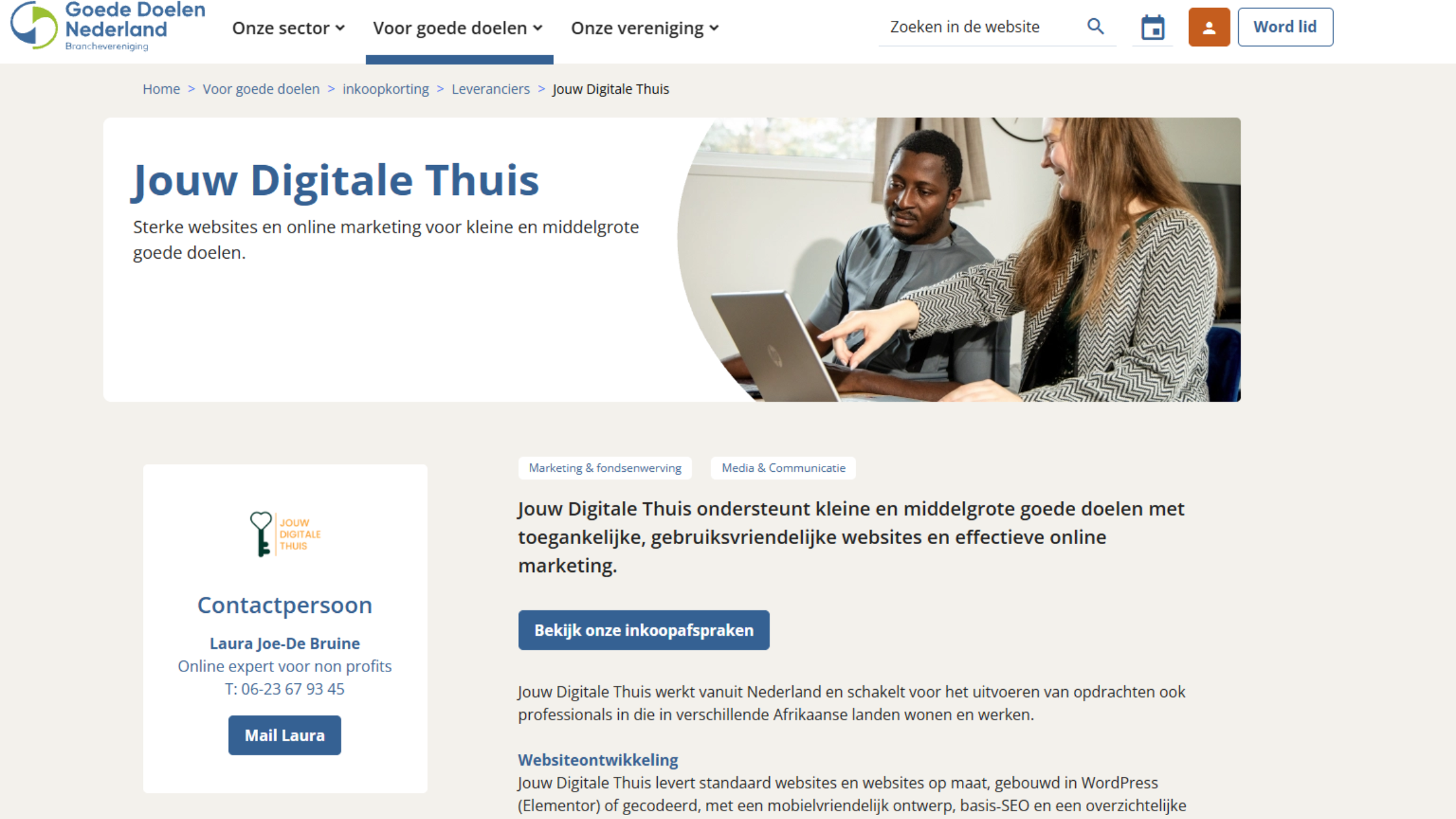 Jouw Digitale Thuis leverancier Goede Doelen Nederland per februari 2026