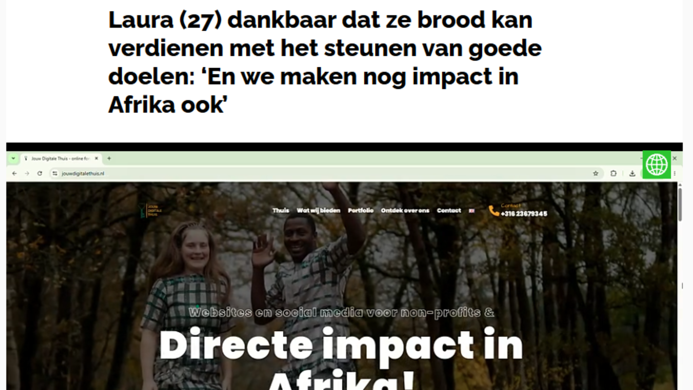 In Metro: Laura dankbaar voor ondernemen met een missie