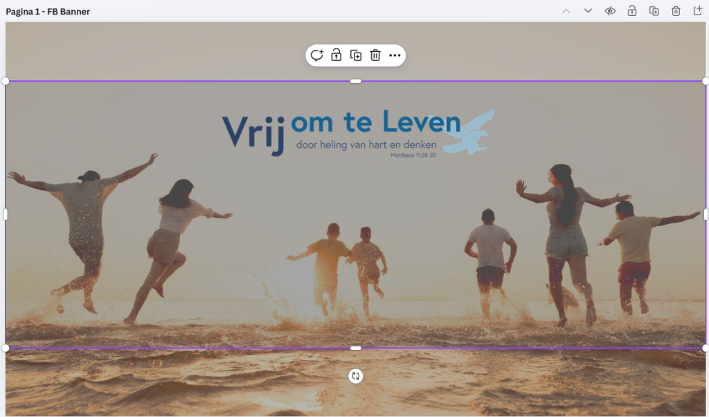 Facebook Banner voor stichting responsief op computer en mobiel